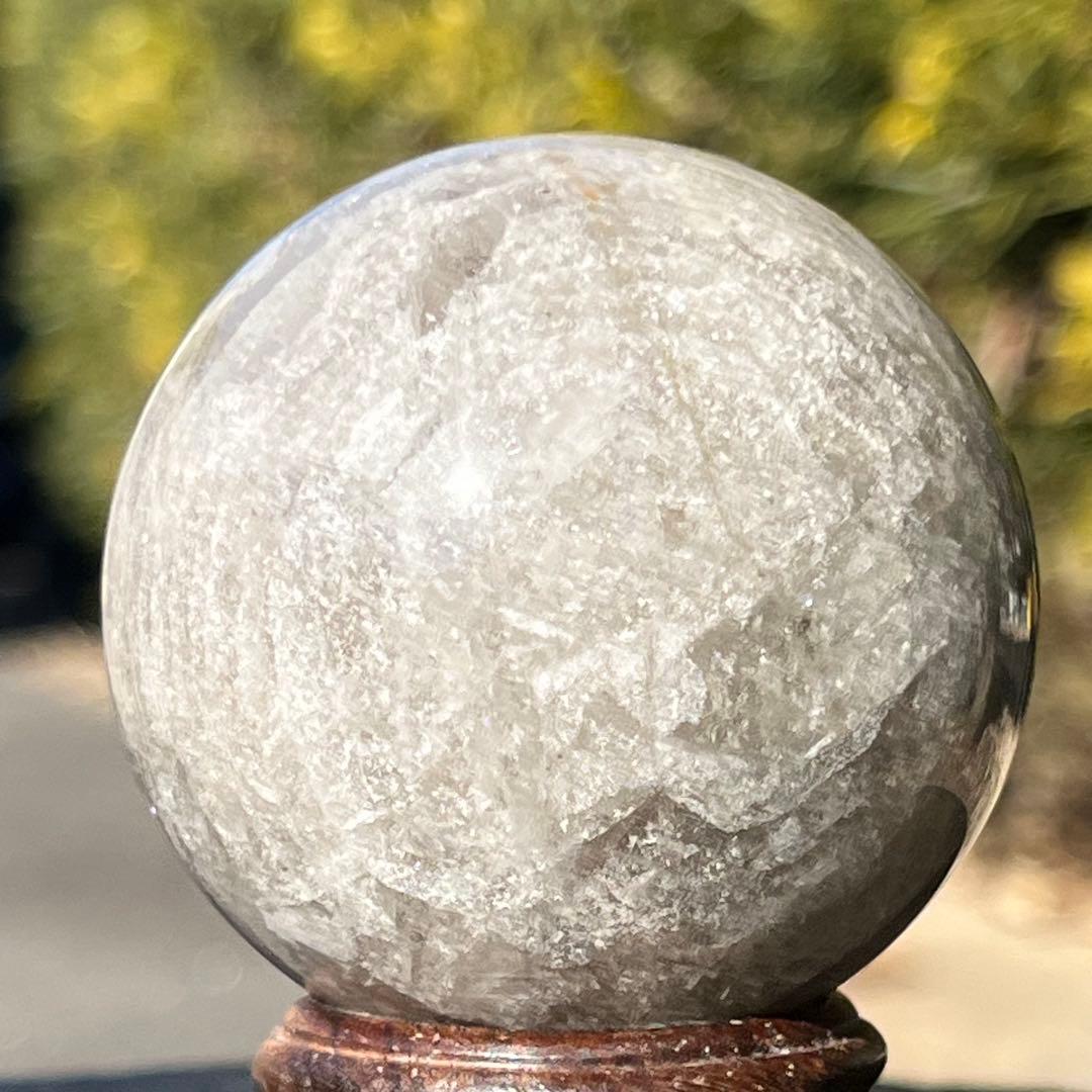 ✳️✨何層にも重なる自然の造形美✨虹入り 千層ガーデンファントム水晶 丸玉 天然石