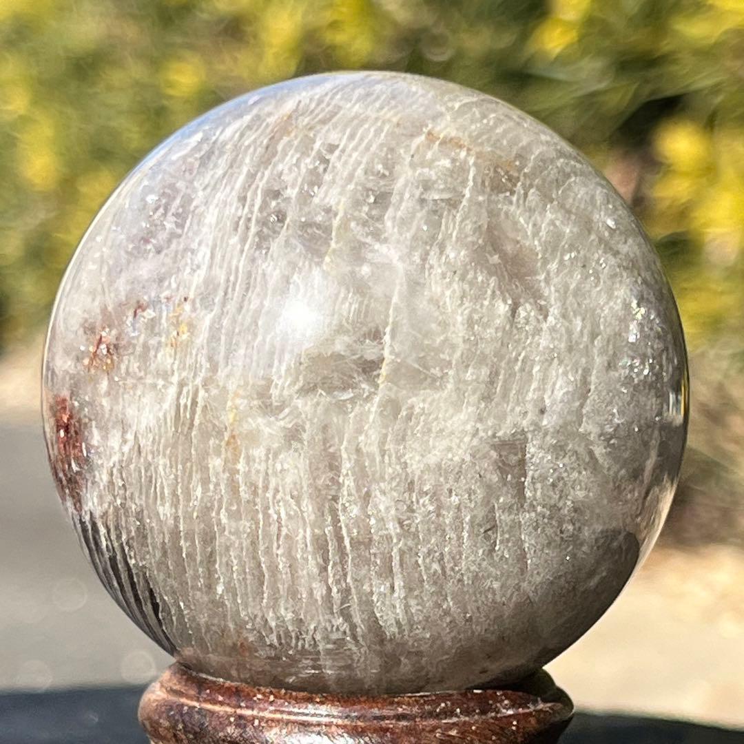 ✳️✨何層にも重なる自然の造形美✨虹入り 千層ガーデンファントム水晶 丸玉 天然石