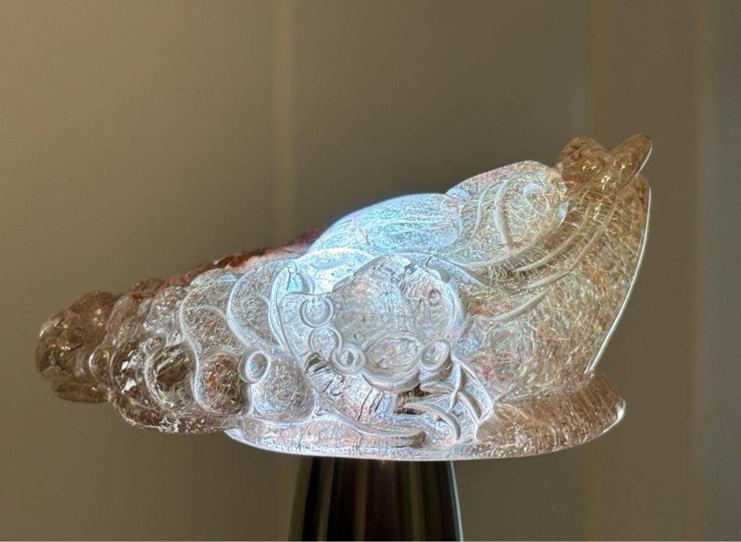 【金・財・商売・子宝・安産】三脚蛙・銭蛙⭐️ゴールド・レッド・ガーデン入りルチル