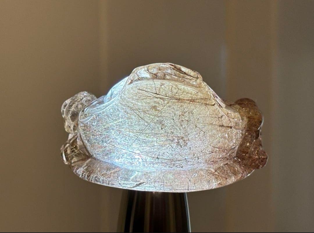 【金・財・商売・子宝・安産】三脚蛙・銭蛙⭐️ゴールド・レッド・ガーデン入りルチル