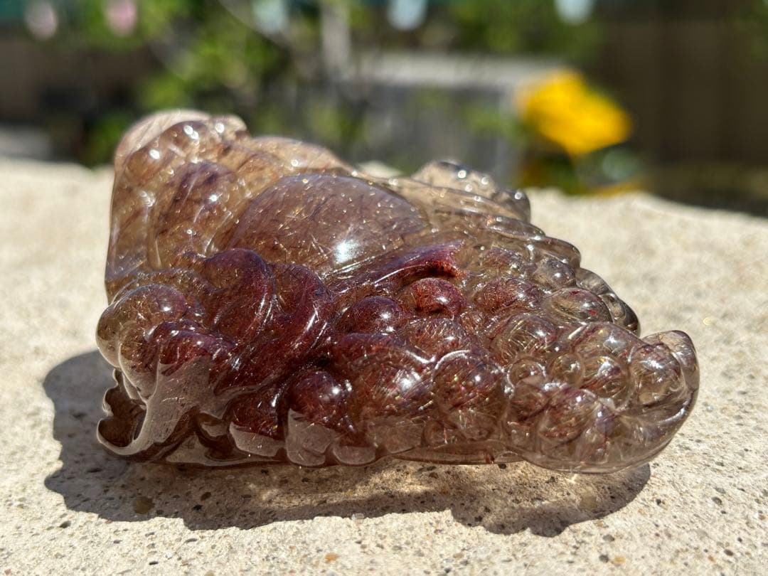 【金・財・商売・子宝・安産】三脚蛙・銭蛙⭐️ゴールド・レッド・ガーデン入りルチル