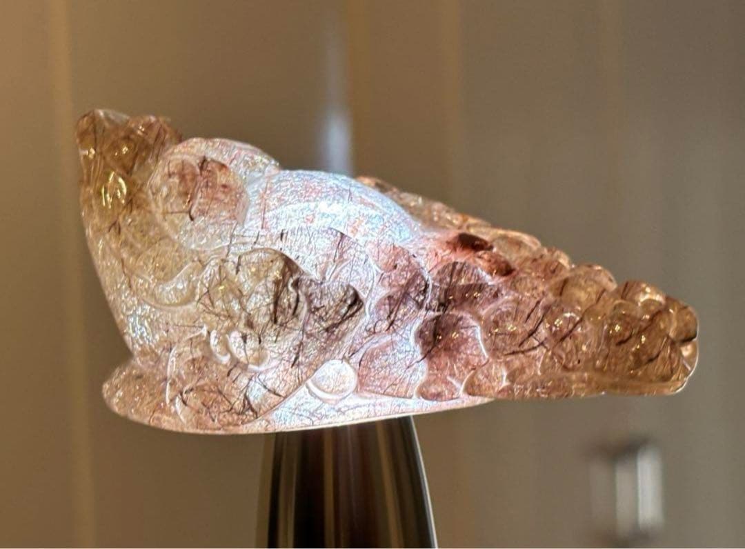 【金・財・商売・子宝・安産】三脚蛙・銭蛙⭐️ゴールド・レッド・ガーデン入りルチル