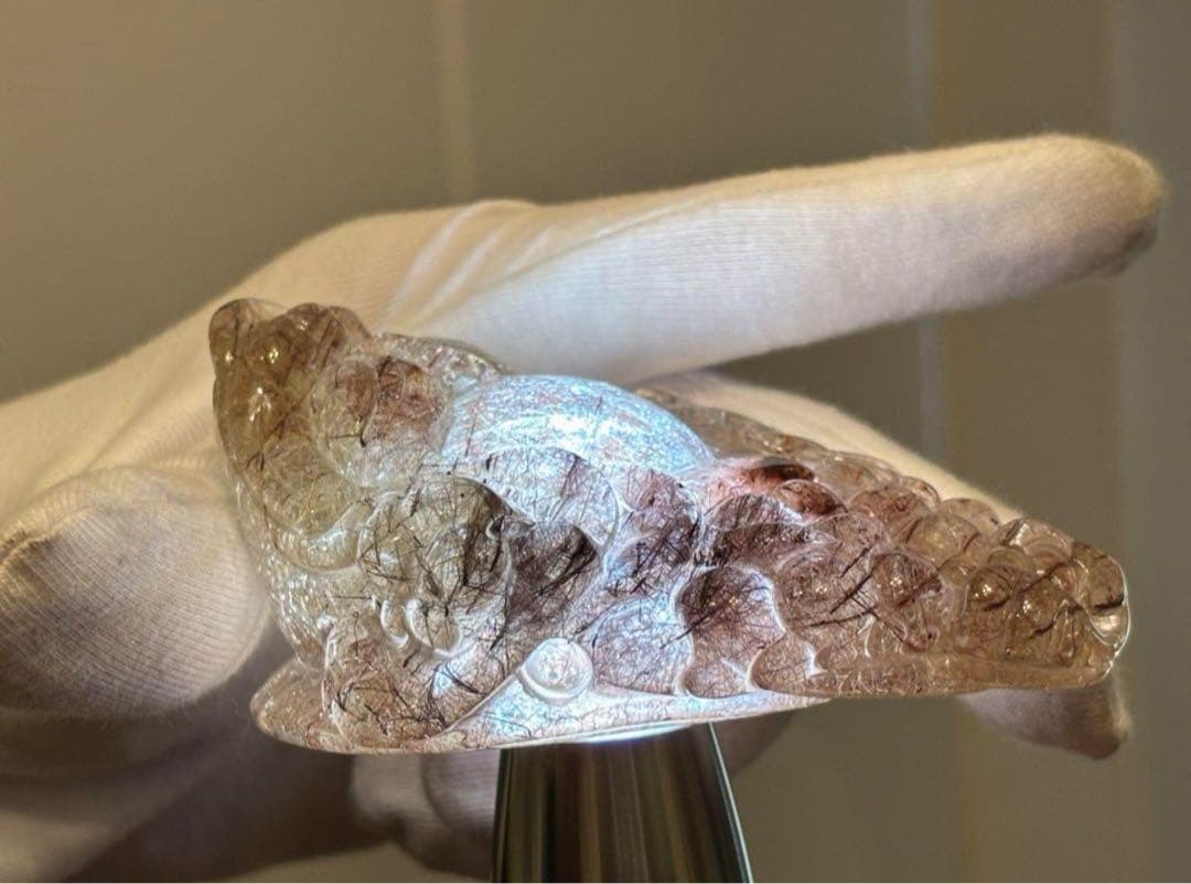 【金・財・商売・子宝・安産】三脚蛙・銭蛙⭐️ゴールド・レッド・ガーデン入りルチル