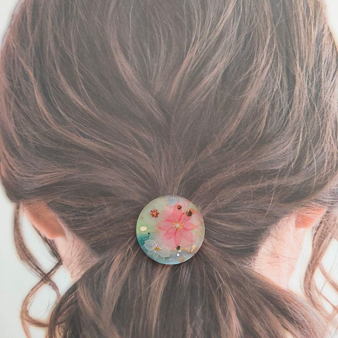 【727】ハンドメイド　レジン　ヘアゴム　ポニーフック