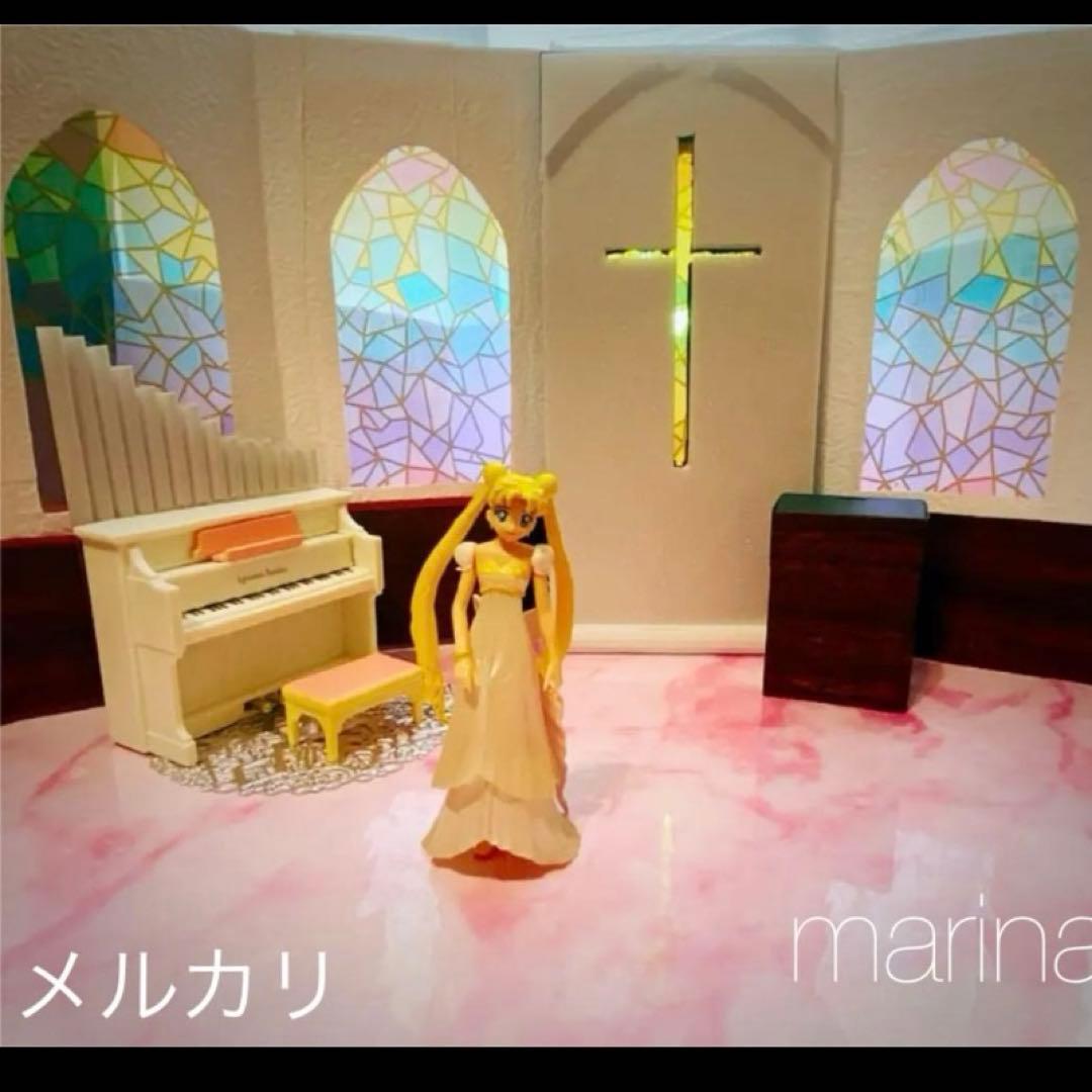 教会　光る！ステンドグラス　ハンドメイド　ドールハウス　チャーチ　✝️12分の１
