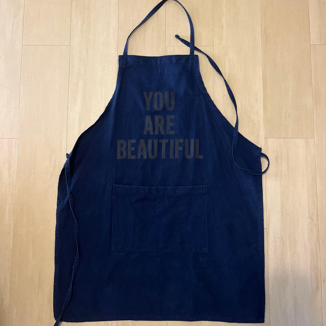 DRESSEN ドレッセン　エプロン　ネイビー　YOU ARE BEATIFUL