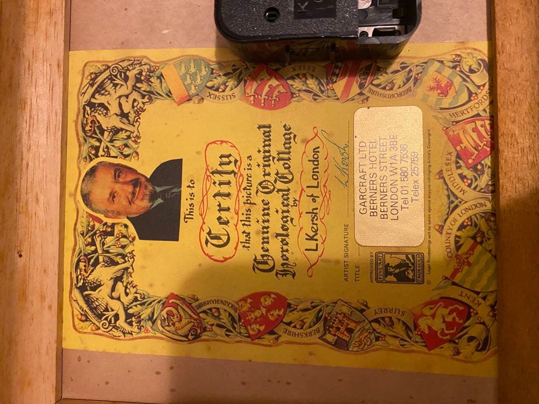 ヴィンテージ　ロンドン　壁掛け時計　証明書付き