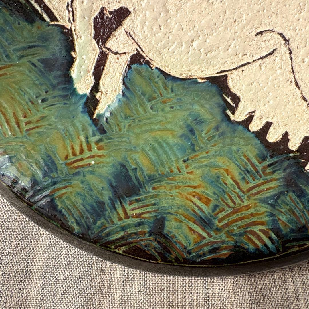 小森忍 北斗窯 陶芸家 作家 牛 飾り皿 ホルスタイン 牝牛