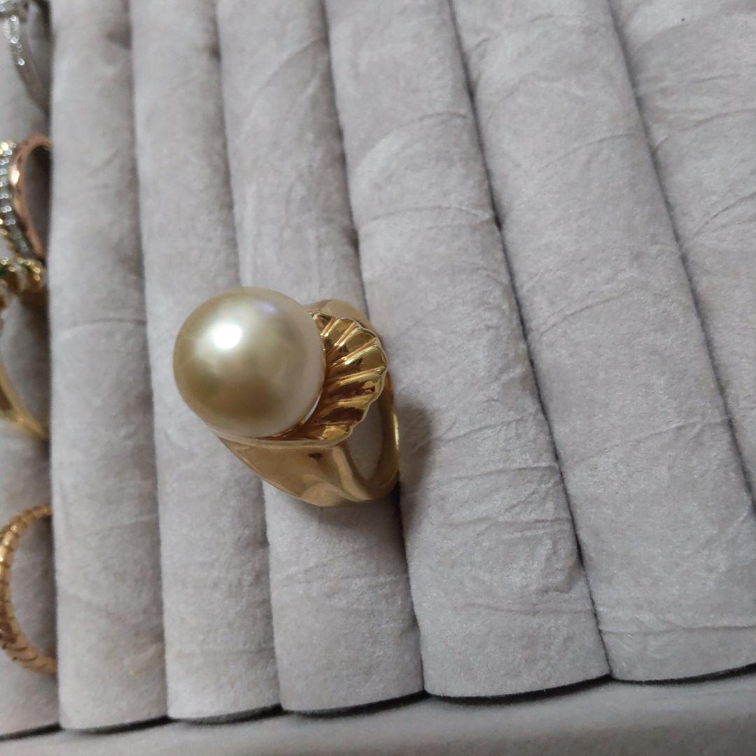 k18 南洋ゴールドパール リング 11.1g 艶 綺麗 12.5mm