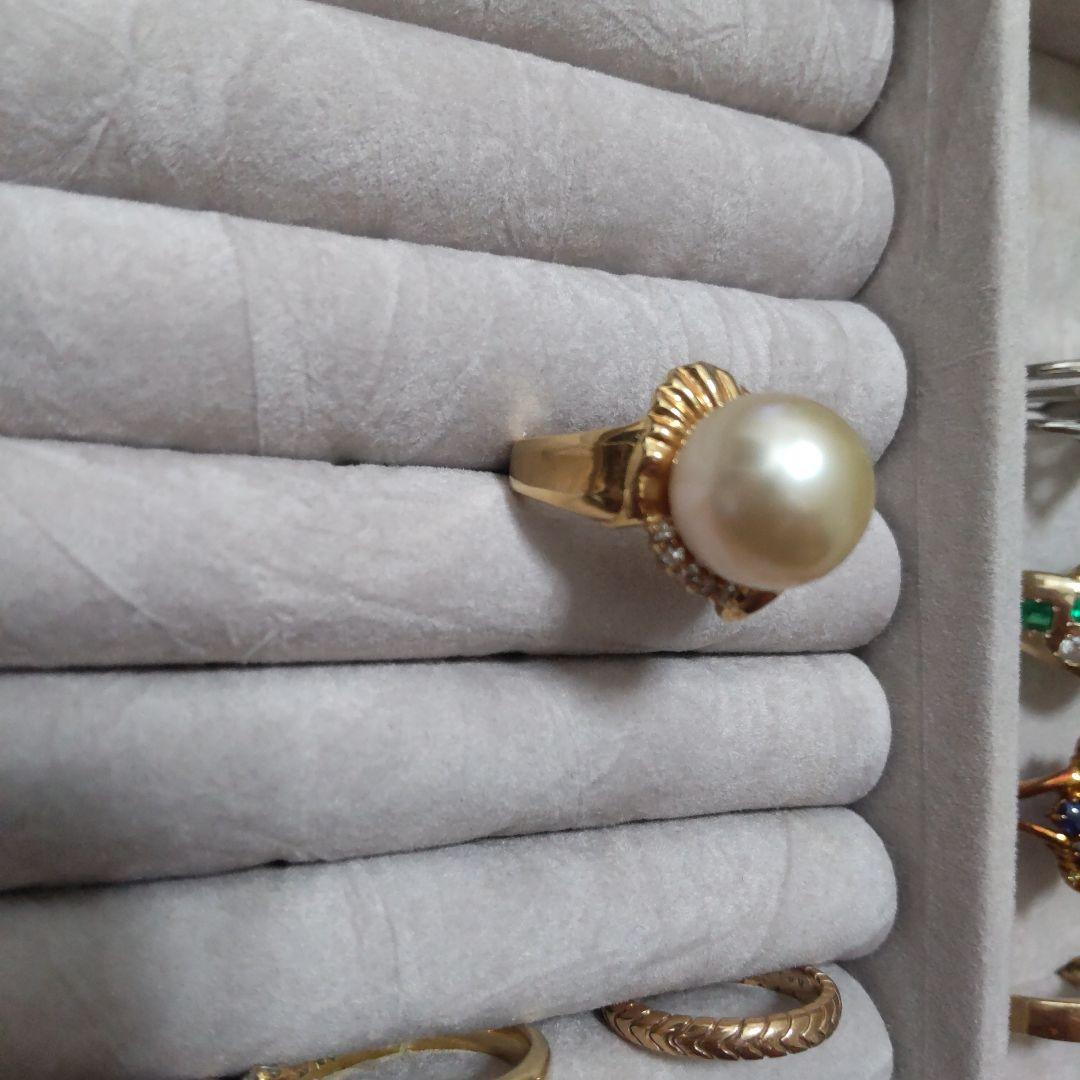 k18 南洋ゴールドパール リング 11.1g 艶 綺麗 12.5mm