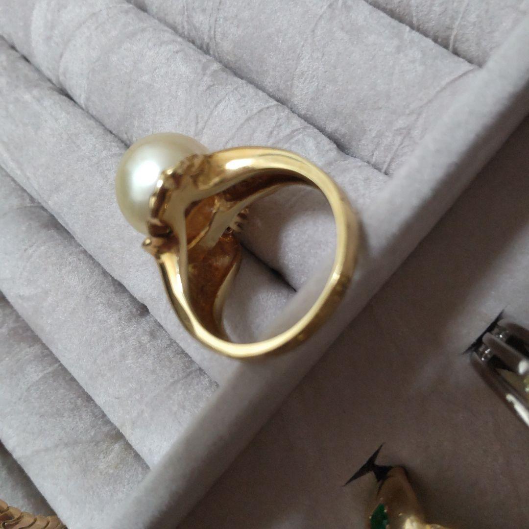 k18 南洋ゴールドパール リング 11.1g 艶 綺麗 12.5mm