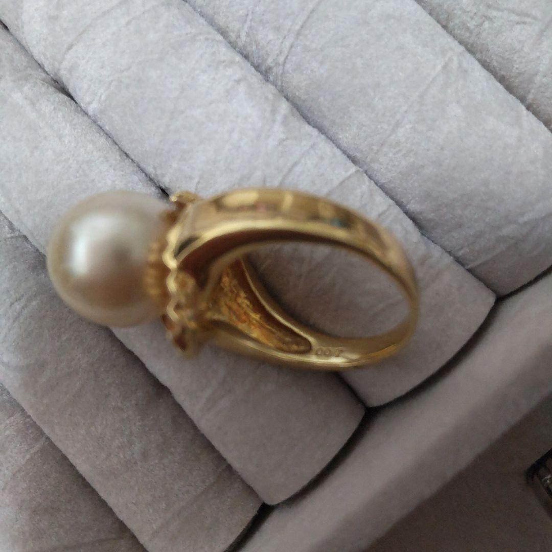 k18 南洋ゴールドパール リング 11.1g 艶 綺麗 12.5mm