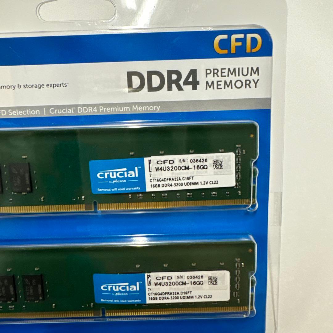 新品CFD DDR4 PC4-25600 16GB2枚組