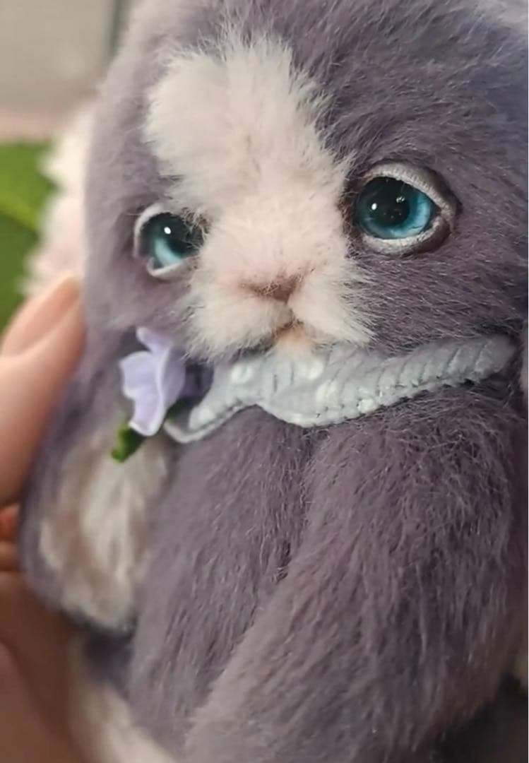 パープルベイビーバニー うさぎ アーティストベア 海外作家様 ハンドメイド