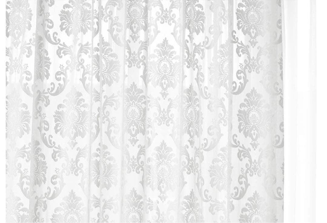 外から見えない レース 2枚組レースカーテン  ホワイト 両開き オーダーサイズ