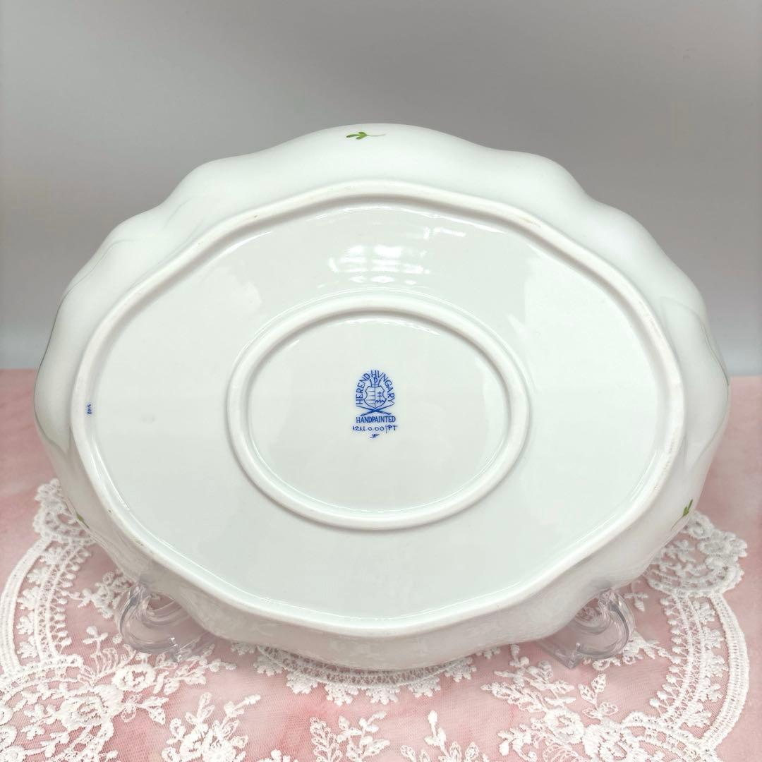 ヘレンド フラワーブーケ オバールプレート 美品 Herend 楕円皿