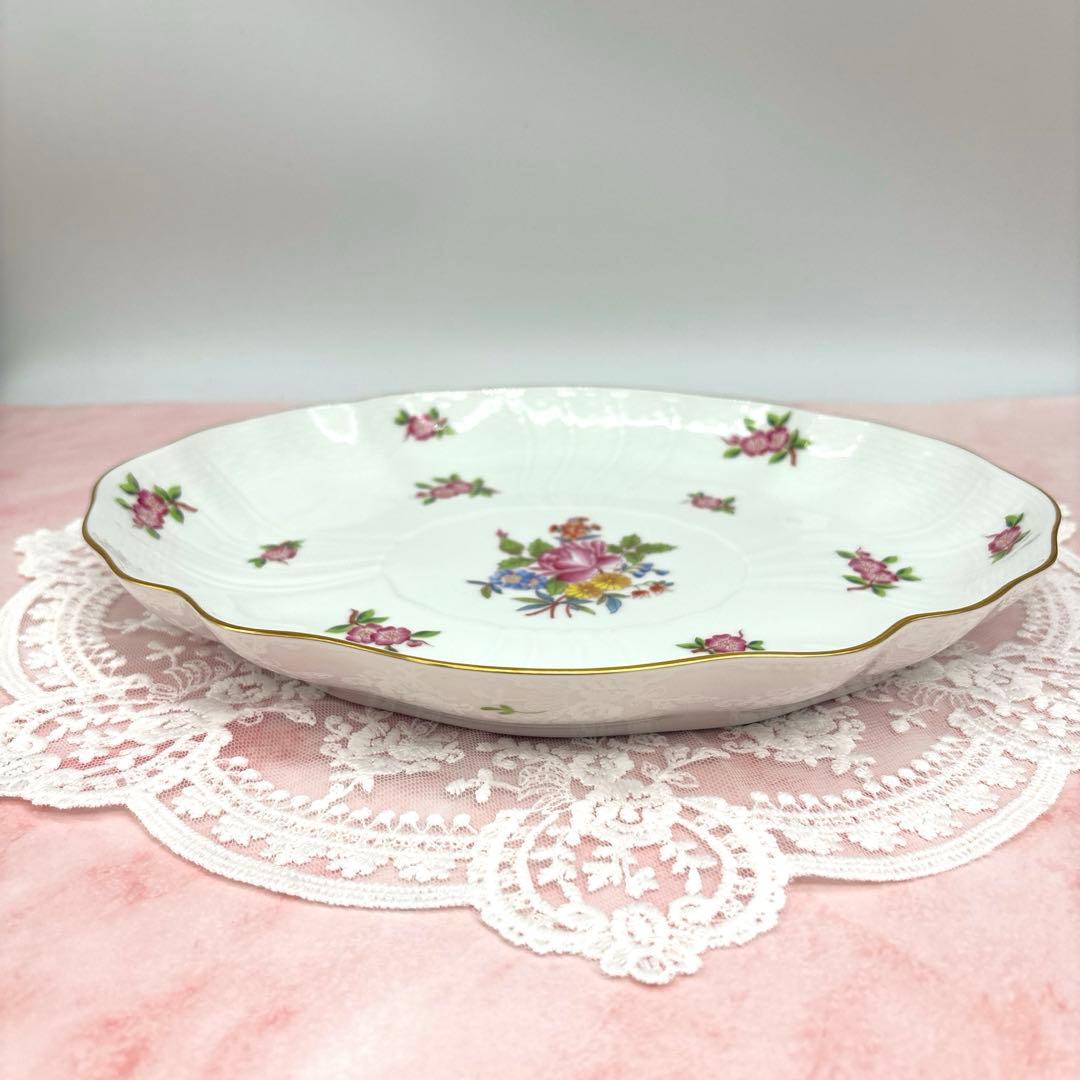 ヘレンド フラワーブーケ オバールプレート 美品 Herend 楕円皿
