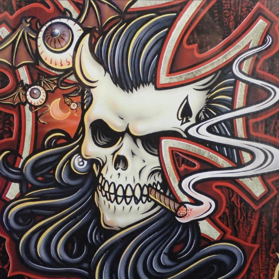 FUDMAE 筆前　Red Rose グラフィックポスター スカル