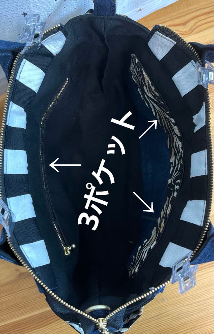 デニムリメイクバッグ（M）No.791☆ハンドバッグ ショルダーバッグにも！
