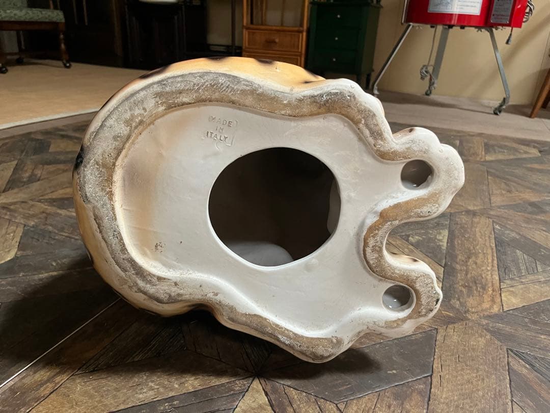 イタリア製 ヒョウ 豹 陶器 置物 レオパード アニマル インテリア オブジェ