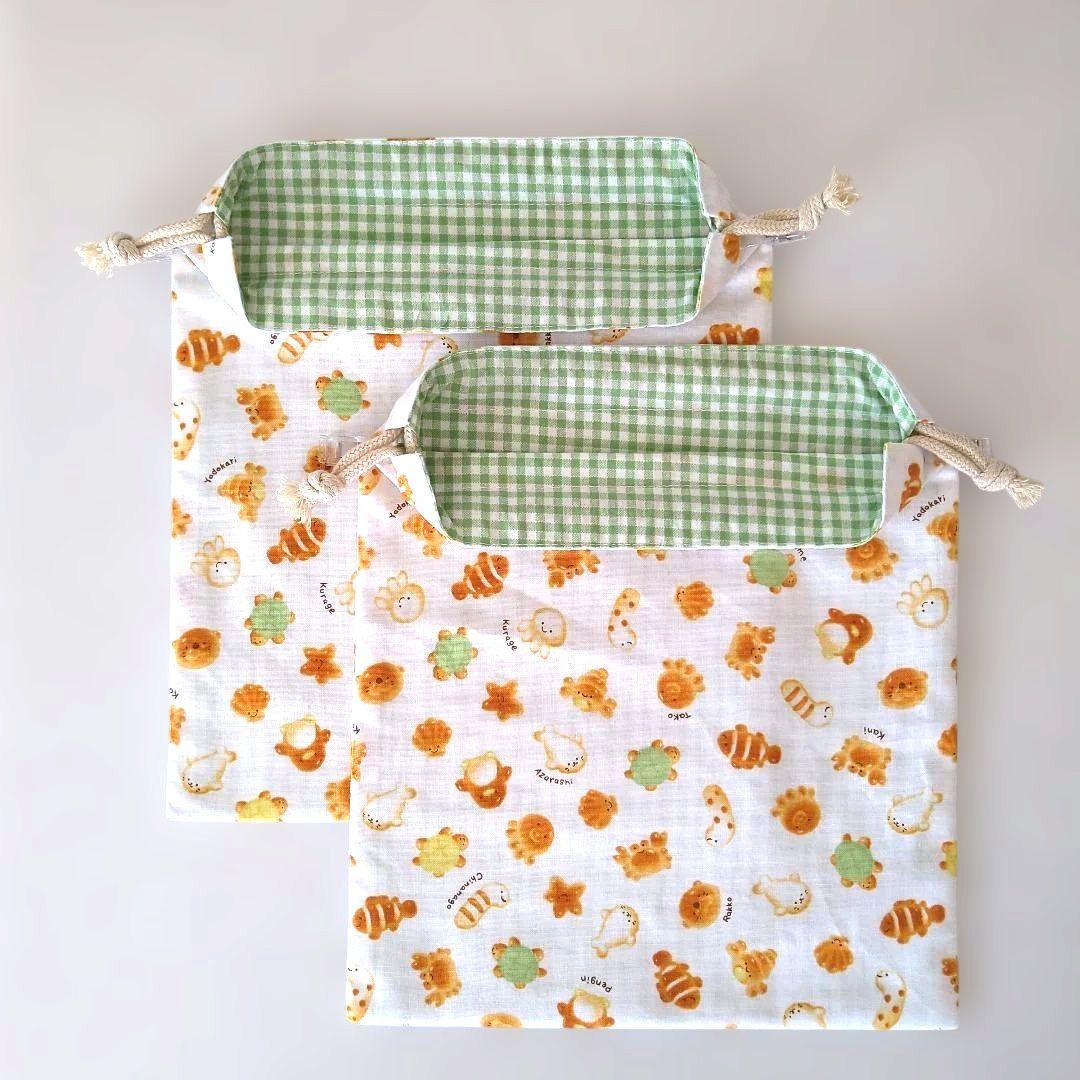 No.2957　12点セットc(ランチマット、お弁当袋、コップ袋、巾着袋)