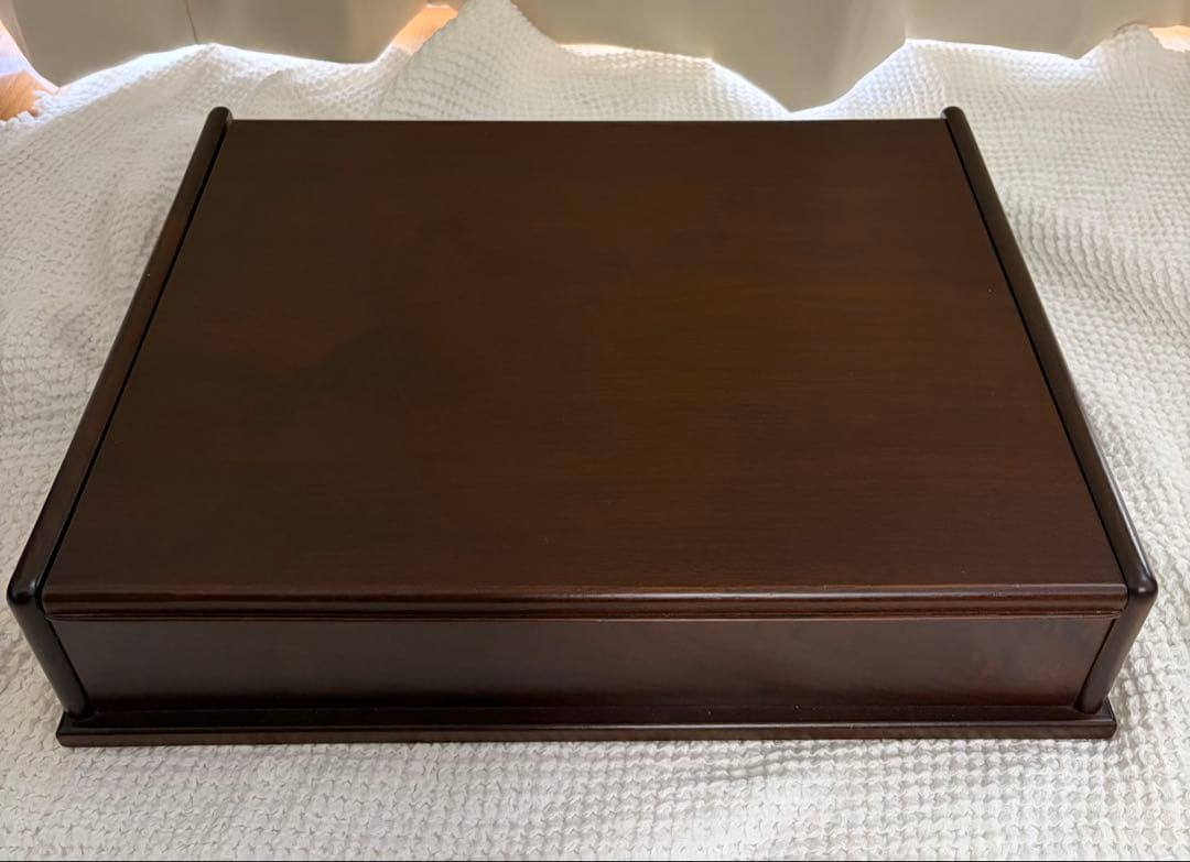 木製　ミラー付き　小物収納ボックス　ネクタイやアクセ入れに