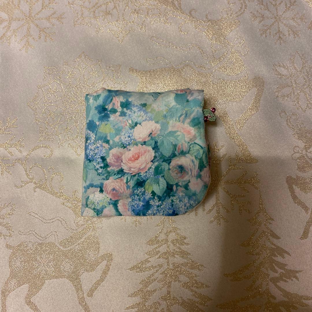 ハンドメイドハンカチ　ハムステッドサマー　グリーン系　グリーンタグ