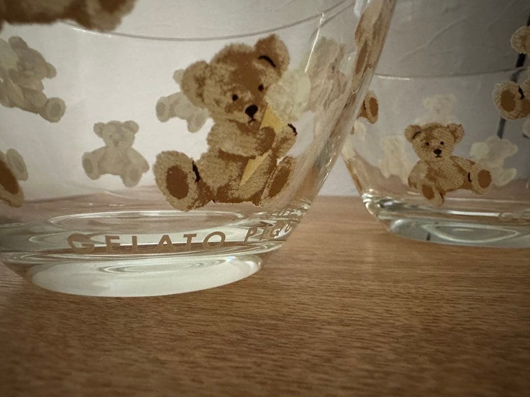 GELATO PIQUE テディベア ガラスボウル 2個セット
