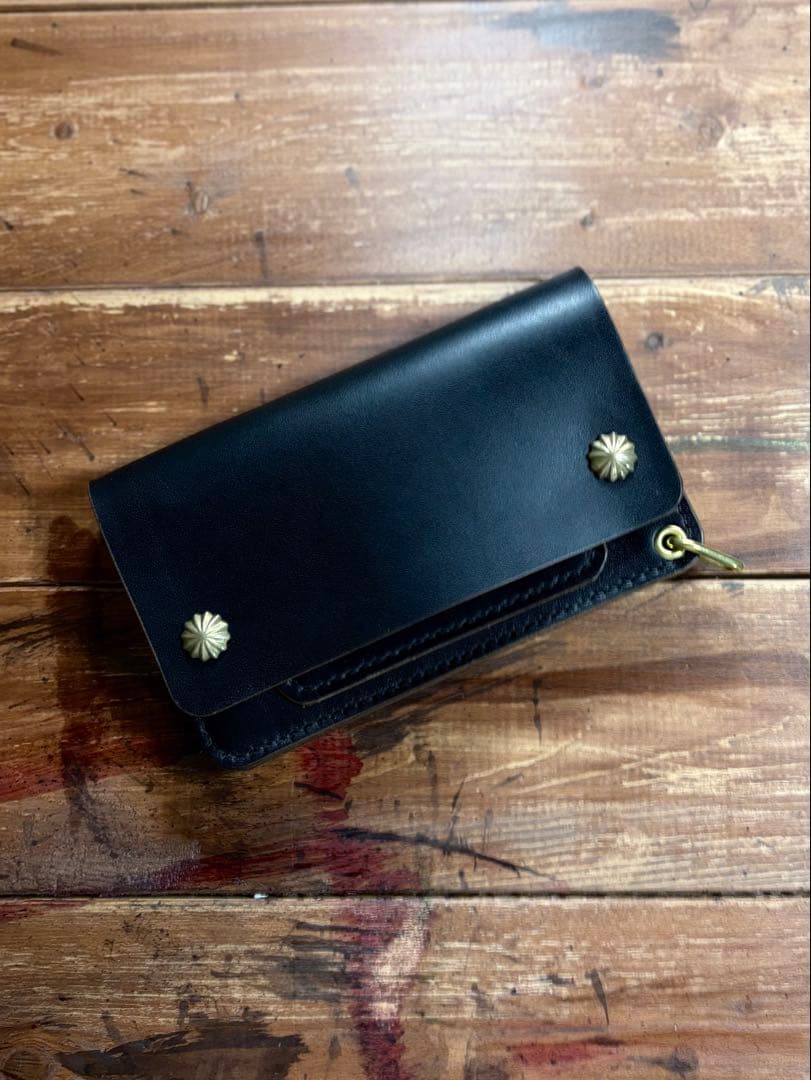 トラッカーウォレット TW-03 ホースバット アポロコンチョ 茶芯 真鍮