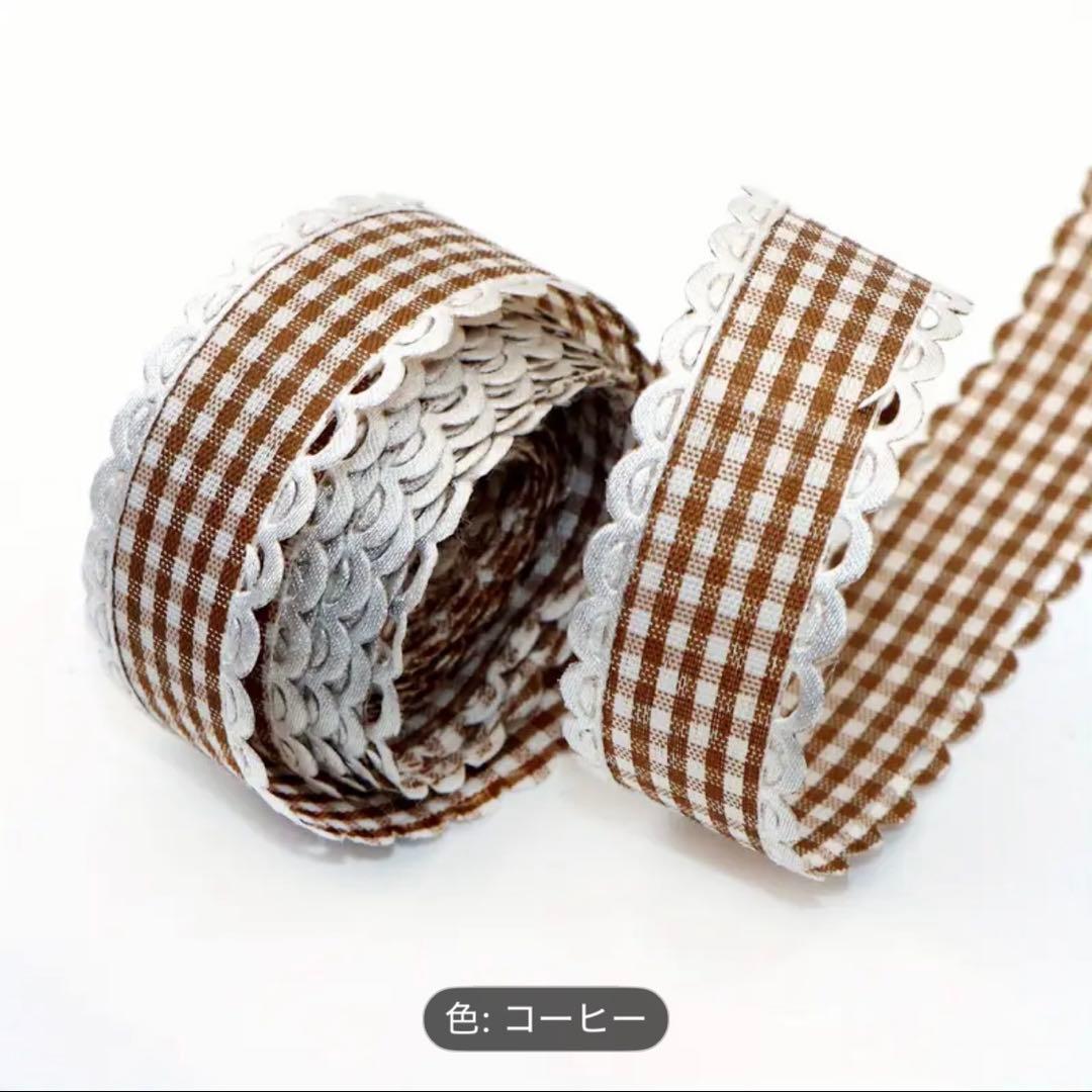 チェック柄リボン　ピンク