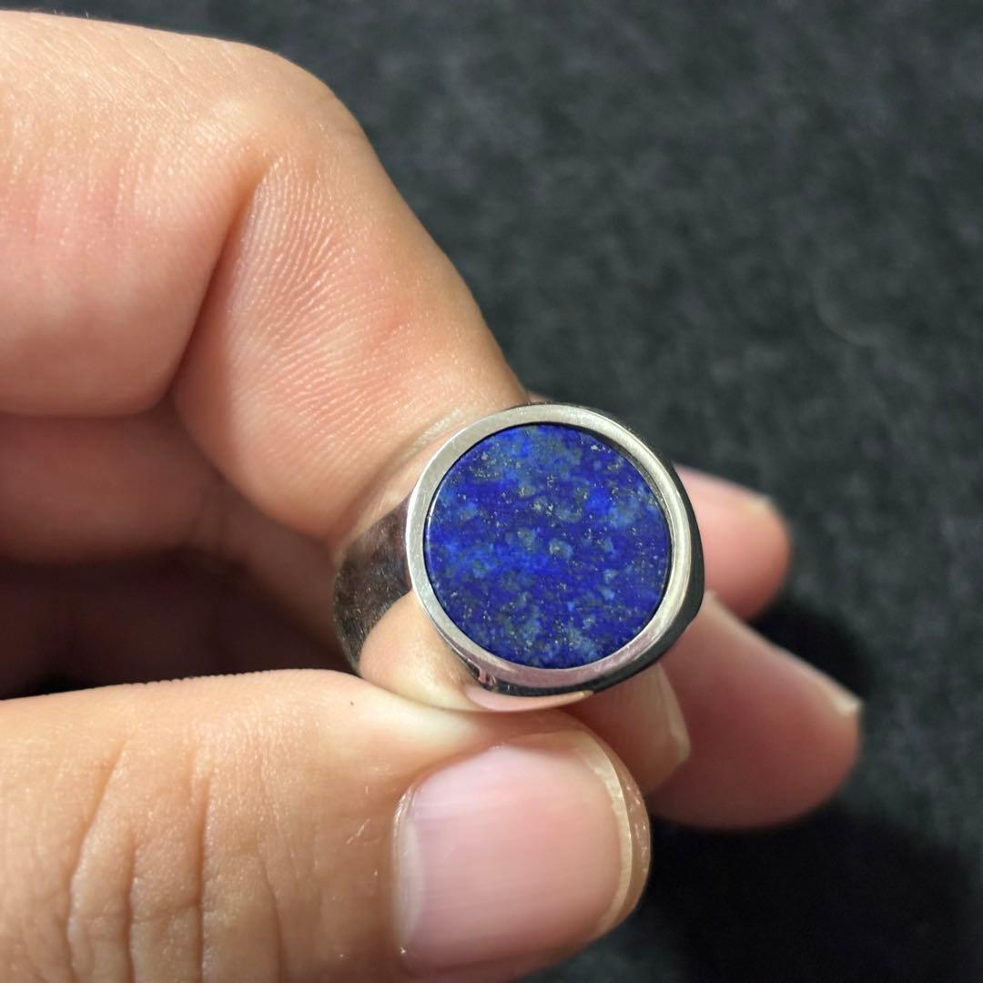 石に訳あり、新品 パワーストーン 指輪 17 号 ラピスラズリ シルバー925