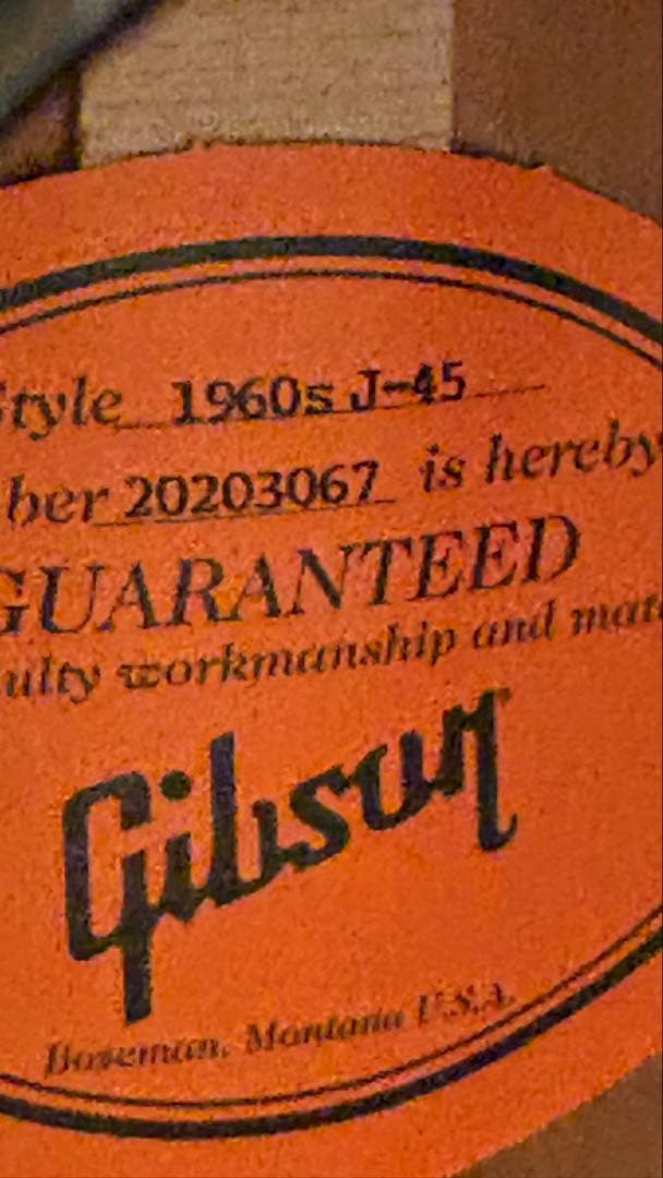 Gibson J45 60'sOriginalエボニー