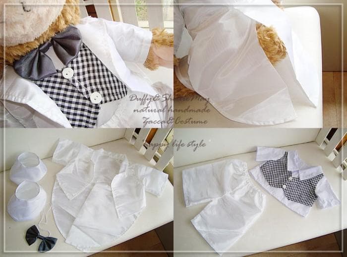 ダッフィー・シェリーメイ Mサイズ用＊ウエディングドレス＆ホワイトタキシード