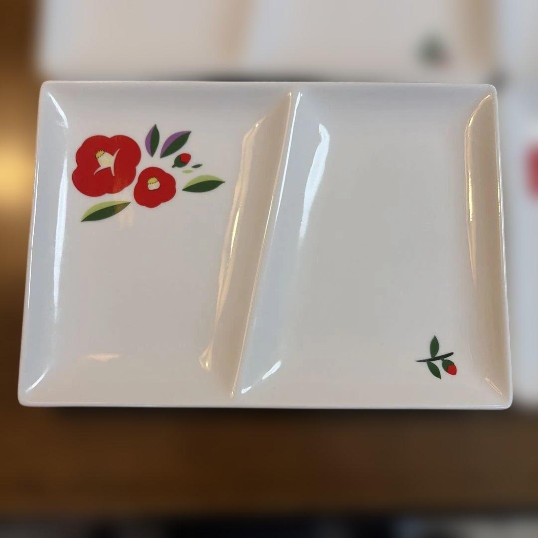 キャッスルエンタープライズ　「お家時間シリーズ 和食によく合う仕切り皿」6客　椿