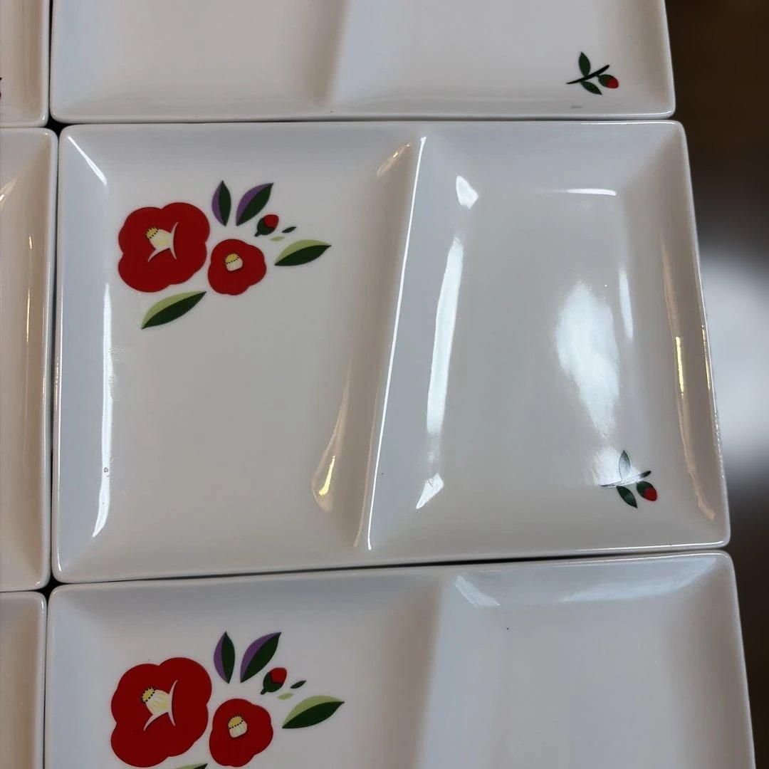 キャッスルエンタープライズ　「お家時間シリーズ 和食によく合う仕切り皿」6客　椿