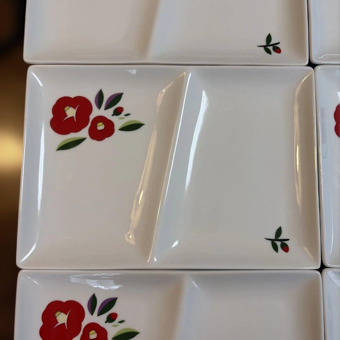 キャッスルエンタープライズ　「お家時間シリーズ 和食によく合う仕切り皿」6客　椿