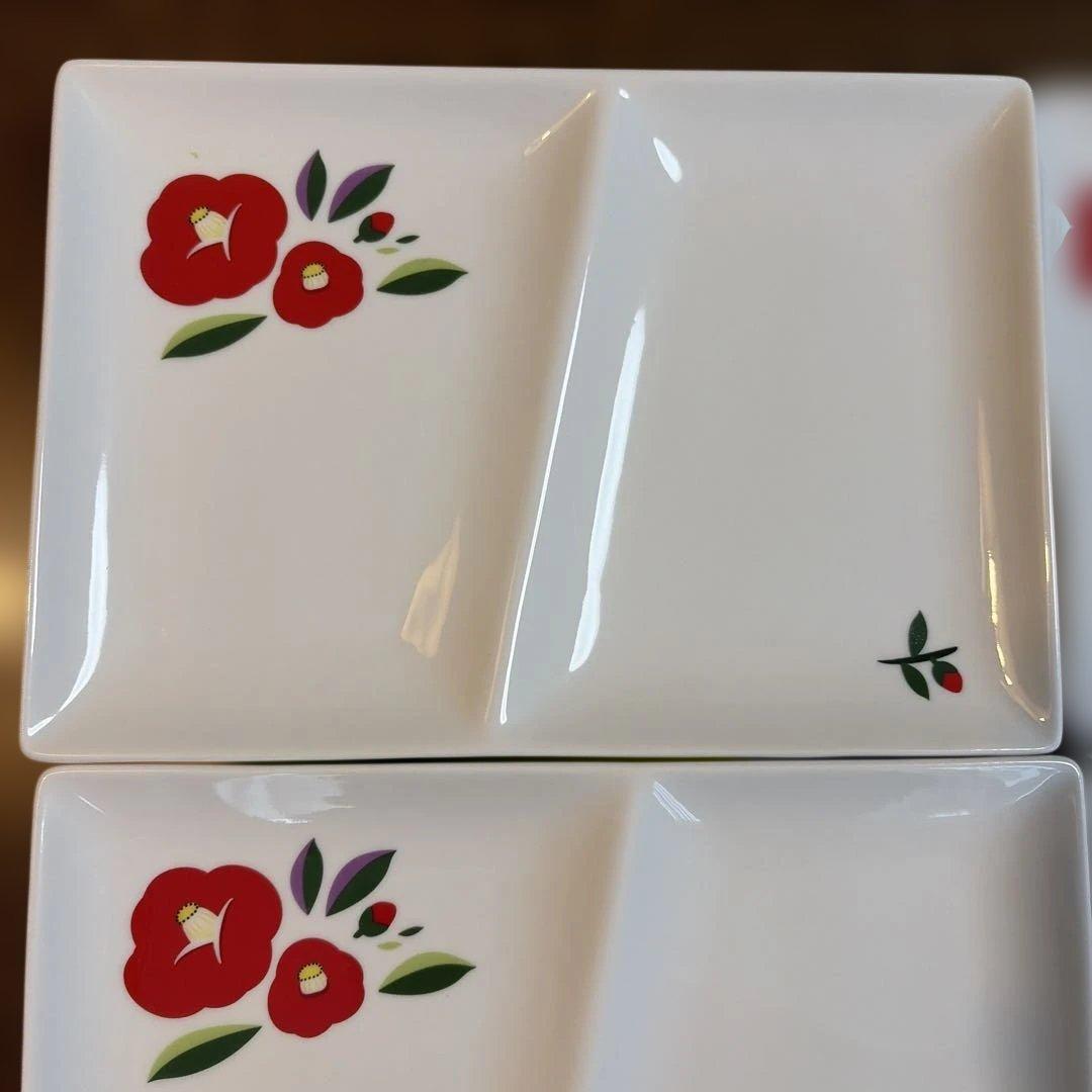 キャッスルエンタープライズ　「お家時間シリーズ 和食によく合う仕切り皿」6客　椿