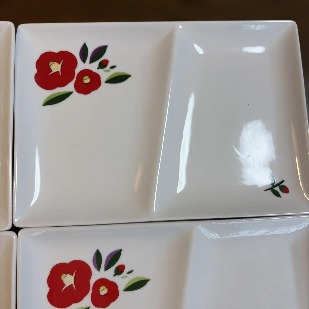 キャッスルエンタープライズ　「お家時間シリーズ 和食によく合う仕切り皿」6客　椿