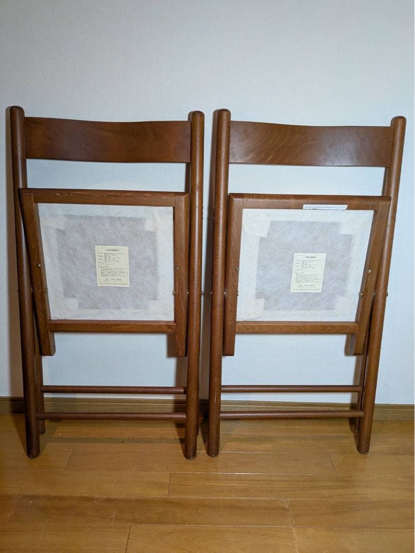 ■送料込■無印 折りたたみデスク 2脚 イス 木製コンパクトテーブル椅子チェア