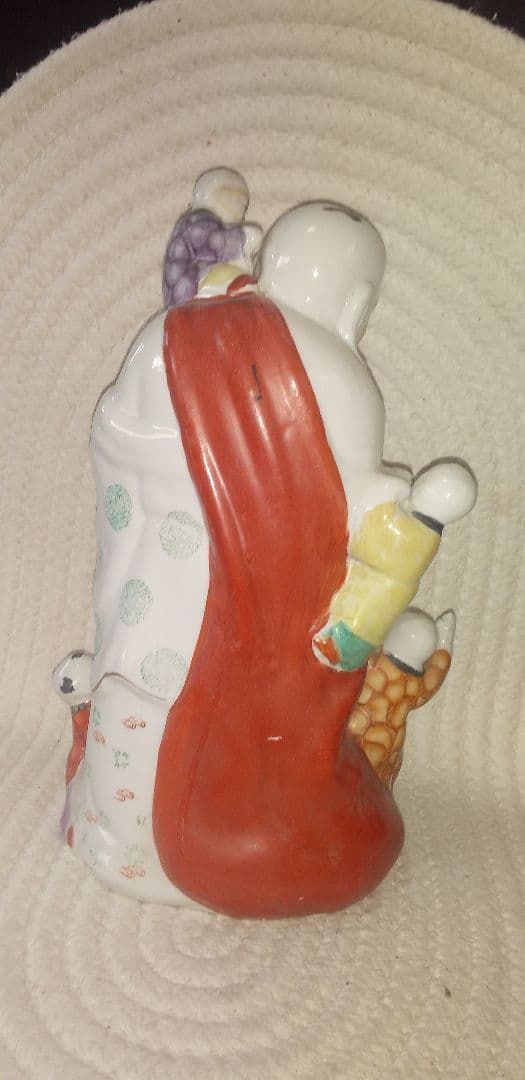 Laughing Bueha【子宝母子像】陶器製32Χ21&2.2Кg　中古良品