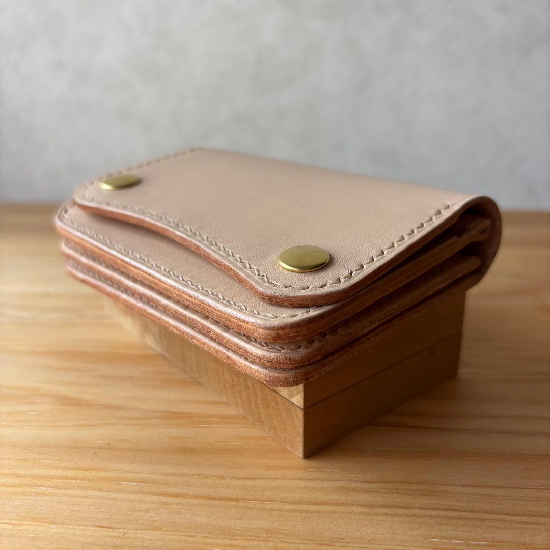 【ナチュラル】ショートトラッカーウォレット イタリアンレザー 本革