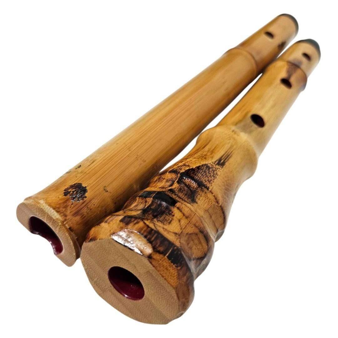 あ 尺八 琴古流 蝴蝶 2尺1寸 5孔 銘あり 2印 二分割 和楽器