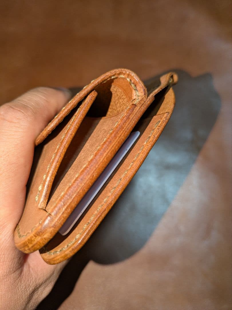 イタリアンレザー マネークリップ式 コンパクト 財布 総手縫い ハンドメイド 2