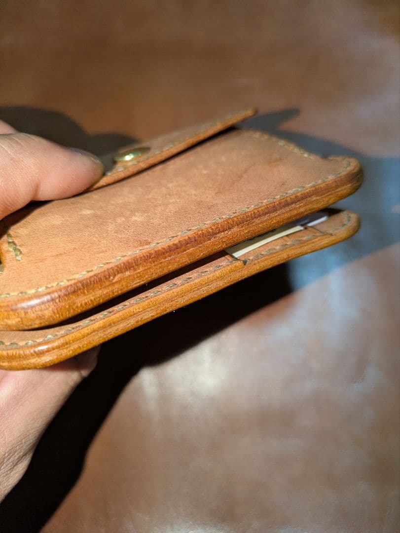 イタリアンレザー マネークリップ式 コンパクト 財布 総手縫い ハンドメイド 2