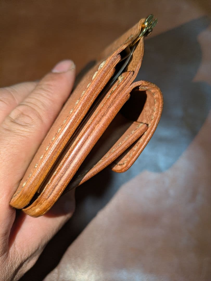 イタリアンレザー マネークリップ式 コンパクト 財布 総手縫い ハンドメイド 2