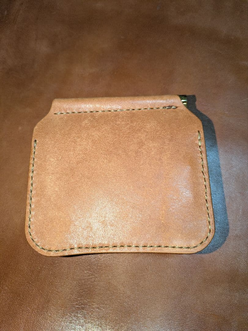 イタリアンレザー マネークリップ式 コンパクト 財布 総手縫い ハンドメイド 2