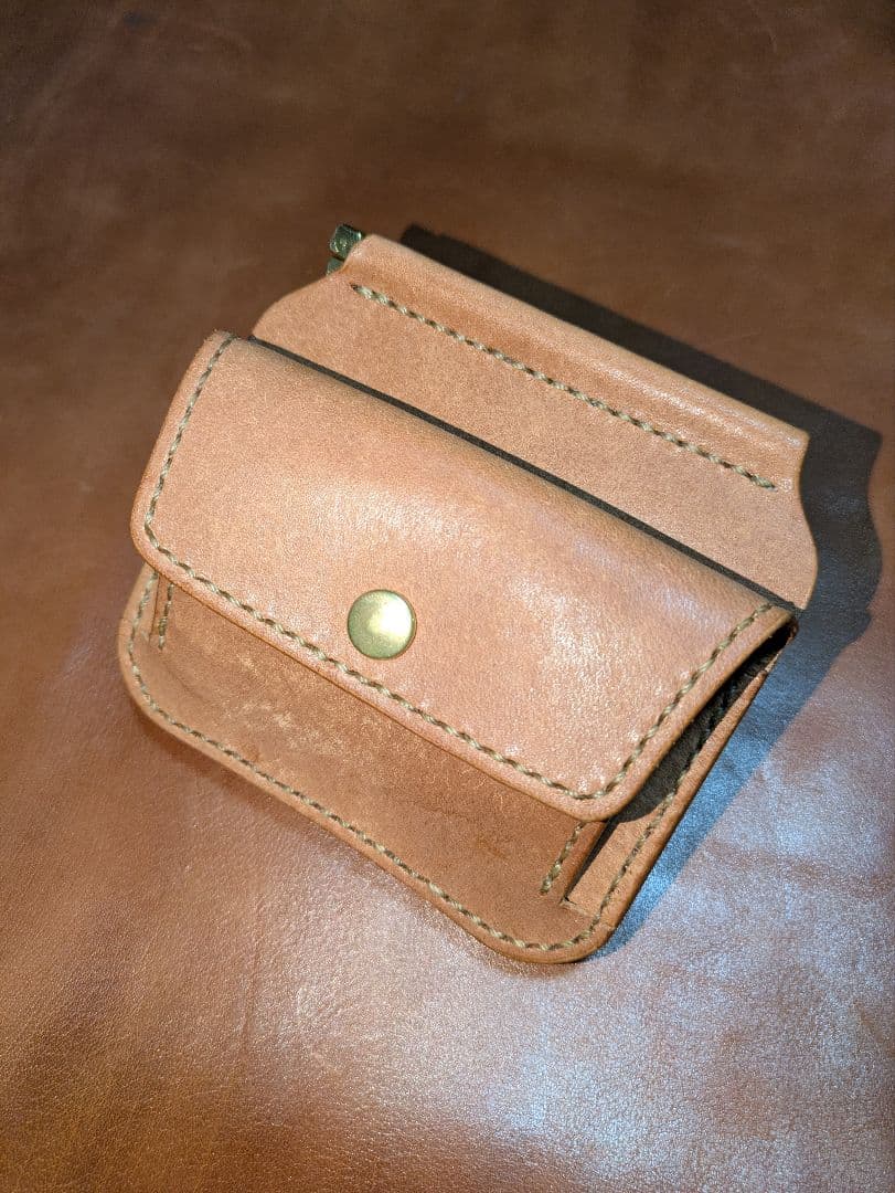 イタリアンレザー マネークリップ式 コンパクト 財布 総手縫い ハンドメイド 2