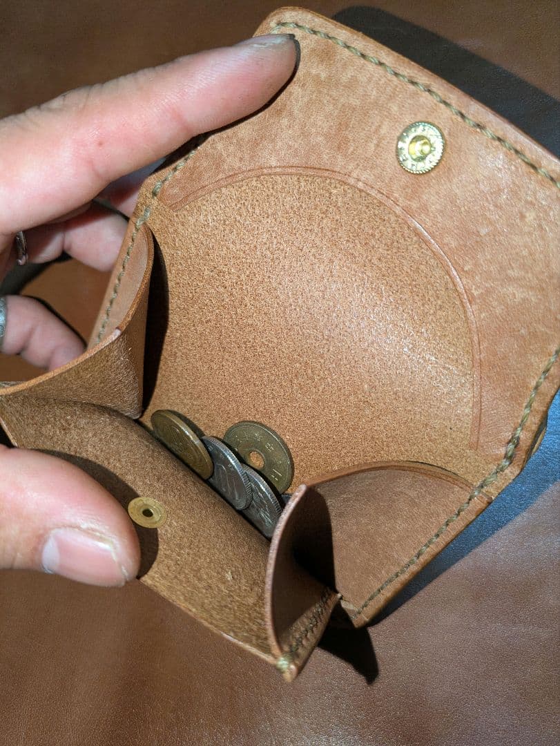 イタリアンレザー マネークリップ式 コンパクト 財布 総手縫い ハンドメイド 2