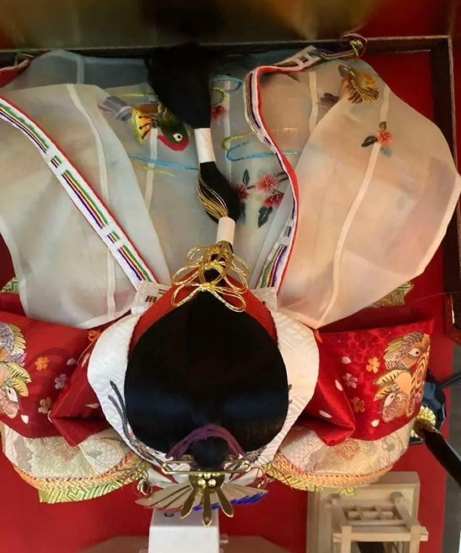 動作品 木箱 雛 ひな 人形 京都 手刺繍 親王飾り 男雛 女雛 ライト 飾り