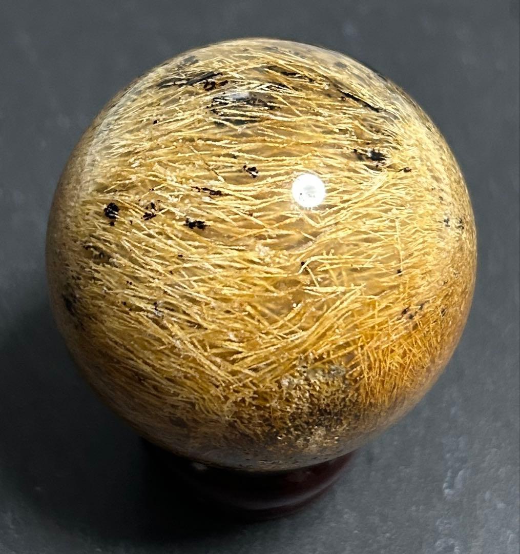 ゴールデンルチルクォーツクリスタル　丸玉186g